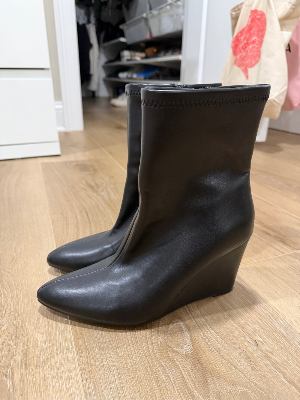 Women's Black Wedge Ankle Boots